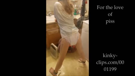 For The Love Of Piss - A few clips of slut being pissed on and pissing in her diaper.